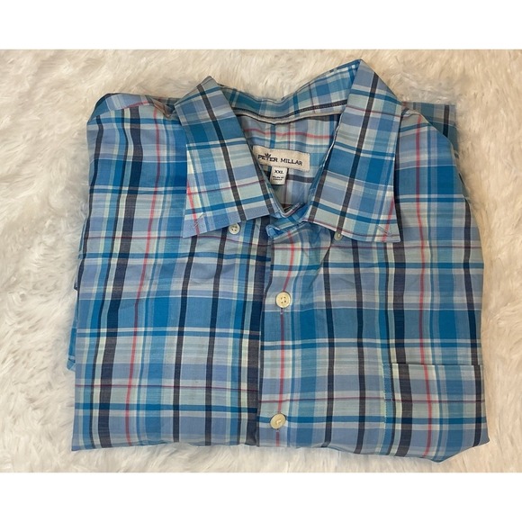 Peter Millar Other - Peter‎ Millar Xxl Lightweight Long sleeve Button down Men's Plaid Shirt